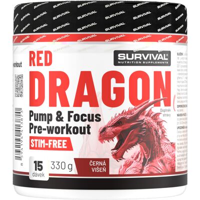 Survival Red Dragon Stim Free Pre-workout 330 g černa višeň Survival Red Dragon Stim Free Pre-workout 330 g černa višeň