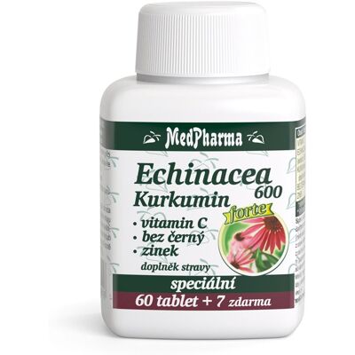 MedPharma Echinacea 600 Forte + kurkumin + vitamin C + bez černý + zinek 67 tablet MedPharma Echinacea 600 Forte + kurkumin + vitamin C + bez černý + zinek 67 tablet