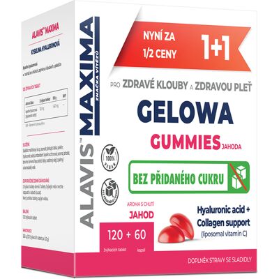 Alavis Maxima Gelowa Gummies jahoda 120 tablet + 60 kapslí Alavis Maxima Gelowa Gummies jahoda 120 tablet + 60 kapslí
