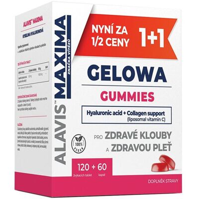 Alavis Maxima Gelowa Gummies + Vitamin C 120 žvýkacích tablet + 60 kapslí Alavis Maxima Gelowa Gummies + Vitamin C 120 žvýkacích tablet + 60 kapslí