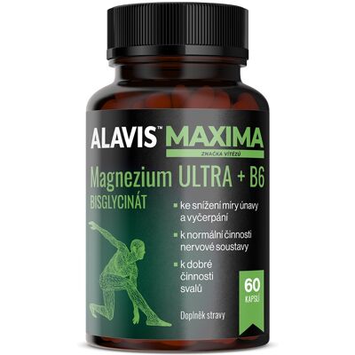 Alavis Maxima Magnezium Ultra+B6 60 kapslí Alavis Maxima Magnezium Ultra+B6 60 kapslí