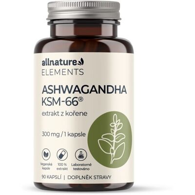 Allnature Elements Ashwagandha KSM-66 90 kapslí Allnature Elements Ashwagandha KSM-66 90 kapslí