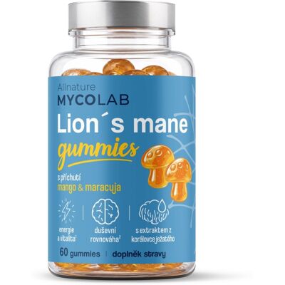 Allnature Mycolab Lion’s Mane Focus mango & maracuja gummies 60 ks Allnature Mycolab Lion’s Mane Focus mango & maracuja gummies 60 ks