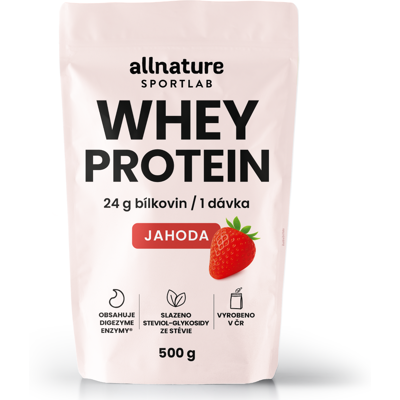 Allnature Sportlab Whey Protein Jahoda 500 g Allnature Sportlab Whey Protein Jahoda 500 g
