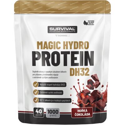Survival Magic Hydro Protein DH32 1000 g hořká čokoláda Survival Magic Hydro Protein DH32 1000 g hořká čokoláda