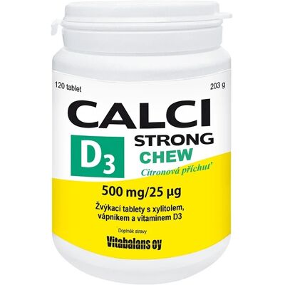 Vitabalans Calci Strong + D3 Chew 120 žvýkacích tablet Vitabalans Calci Strong + D3 Chew 120 žvýkacích tablet