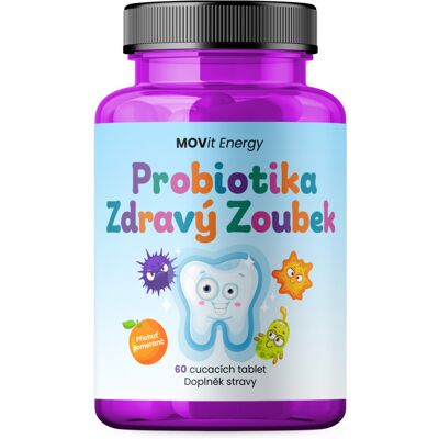 MOVit Energy Probiotika pro děti Zdravý zoubek pomeranč 60 cucavých pastilek MOVit Energy Probiotika pro děti Zdravý zoubek pomeranč 60 cucavých pastilek