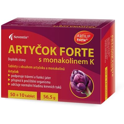 NOVENTIS Artičok Forte s monakolinem K - Doplněk stravy NOVENTIS Artičok Forte s monakolinem K - Doplněk stravy