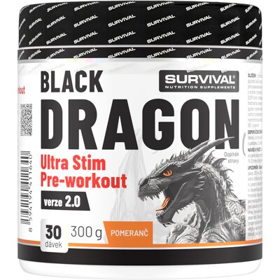 Survival Black Dragon Ultra Stim Pre-workout 300 g pomeranč Survival Black Dragon Ultra Stim Pre-workout 300 g pomeranč