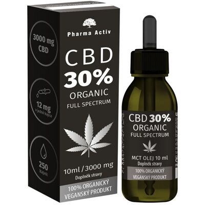 Pharma Activ CBD 30% Organické 3000 mg Plný spektrum 10 ml - CBD olej Pharma Activ CBD 30% Organické 3000 mg Plný spektrum 10 ml - CBD olej