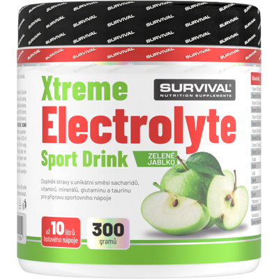 Survival Xtreme Electrolyte Sport Drink 300 g zelené jablko Survival Xtreme Electrolyte Sport Drink 300 g zelené jablko