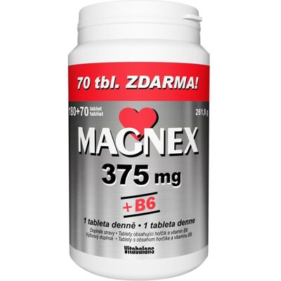 Vitabalans Oy Magnex 375 mg + B6 250 - Doplněk stravy Vitabalans Oy Magnex 375 mg + B6 250 - Doplněk stravy