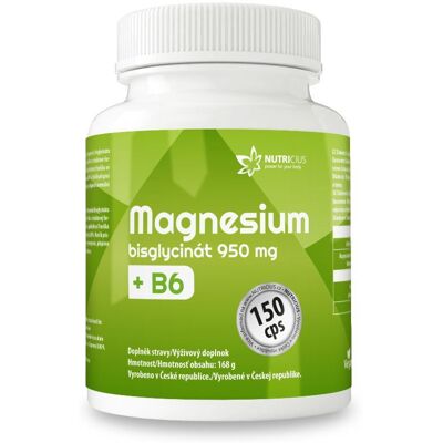 Nutricius Magnesium bisglycinát 950 mg + B6 - Doplňky stravy Nutricius Magnesium bisglycinát 950 mg + B6 - Doplňky stravy