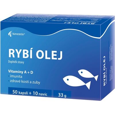Noventis Rybí olej 50+10 kapslí Noventis Rybí olej 50+10 kapslí