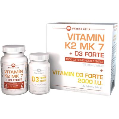 Pharma Activ Vitamin K2 MK7 + D3 Forte - Vitaminy a Dopňky Pharma Activ Vitamin K2 MK7 + D3 Forte - Vitaminy a Dopňky