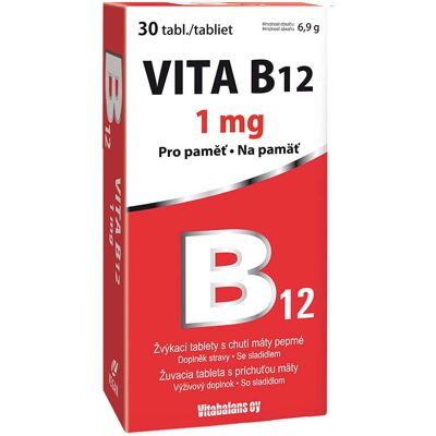 Vitabalans Vita B12 1 mg 30 žvýkacích tablet Vitabalans Vita B12 1 mg 30 žvýkacích tablet