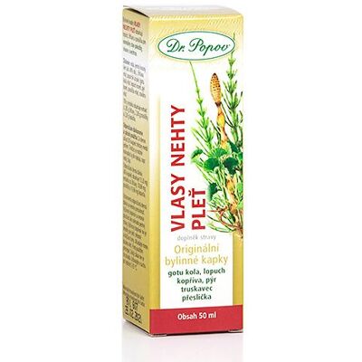 Dr. Popov Vlasy Nehty Pleť bylinné kapky 50 ml Dr. Popov Vlasy Nehty Pleť bylinné kapky 50 ml