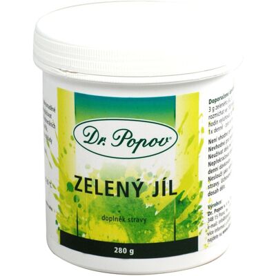Dr. Popov Zelená Hlína Prášek - 280 g - Zelená Hlína Dr. Popov Zelená Hlína Prášek - 280 g - Zelená Hlína
