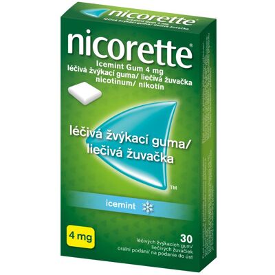 Žvýkačka Nicorette Icemint 4mg - Odvykání kouření Žvýkačka Nicorette Icemint 4mg - Odvykání kouření