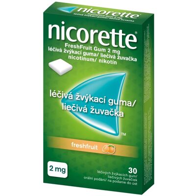 Nicorette FreshFruit Gum 2 mg - Žvýkačka na odvykání kouření Nicorette FreshFruit Gum 2 mg - Žvýkačka na odvykání kouření