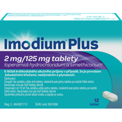 Imodium Plus 2 mg/125 mg 12 tablet Imodium Plus 2 mg/125 mg 12 tablet