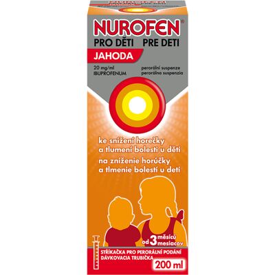 Nurofen pro děti Jahoda 20mg/ml perorální suspenze - Dětské léky Nurofen pro děti Jahoda 20mg/ml perorální suspenze - Dětské léky