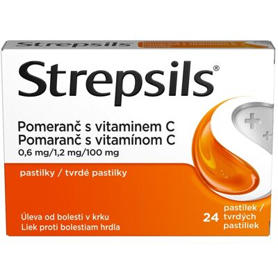 Strepsils Pomeranč s vitamínem C - Pastilky Strepsils Pomeranč s vitamínem C - Pastilky