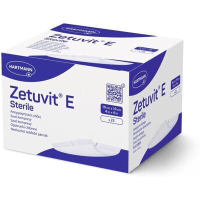 Zetuvit E savé kompresy 10 x 10 cm sterilní 25 ks Zetuvit E savé kompresy 10 x 10 cm sterilní 25 ks