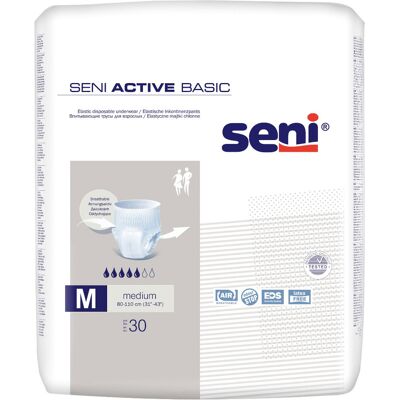 Seni Active Basic Medium inkontinenční plenkové kalhotky 30 ks Seni Active Basic Medium inkontinenční plenkové kalhotky 30 ks