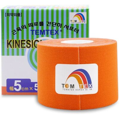 Temtex Classic Oranžová Kinesio páska - Lékařská, Elastická, 5cm x 5m Temtex Classic Oranžová Kinesio páska - Lékařská, Elastická, 5cm x 5m