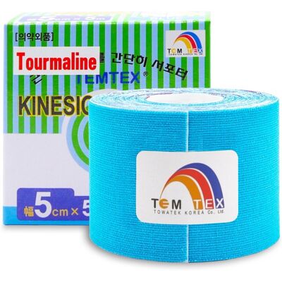 Modrý elastický kinesio tejp Temtex - Podpora a úleva Modrý elastický kinesio tejp Temtex - Podpora a úleva