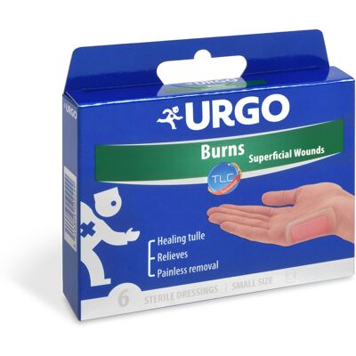 Urgo Burns Na popáleniny 5 x 7 cm lipidokoloidní náplast 6 ks Urgo Burns Na popáleniny 5 x 7 cm lipidokoloidní náplast 6 ks