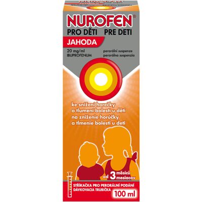 Nurofen pro děti jahoda suspenze 100 ml Nurofen pro děti jahoda suspenze 100 ml