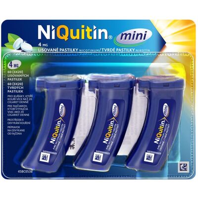 Niquitin Mini 4 mg Pastilky - Pomoc při odvykání kouření Niquitin Mini 4 mg Pastilky - Pomoc při odvykání kouření