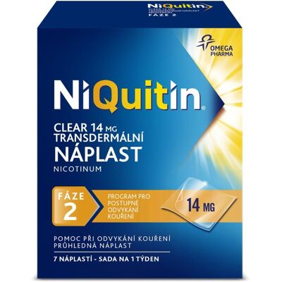 Niquitin Clear 14mg/24h Transdermální náplast - Nikotinová náplast Niquitin Clear 14mg/24h Transdermální náplast - Nikotinová náplast
