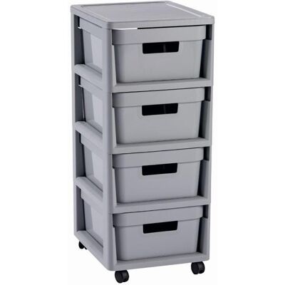 Curver Regál Infinity 4x11L se zásuvkami světle šedý Curver Regál Infinity 4x11L se zásuvkami světle šedý