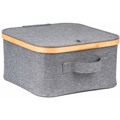 G21 Úložný box 30 x 30 x 15 cm bambusový s víkem, šedý G21 Úložný box 30 x 30 x 15 cm bambusový s víkem, šedý