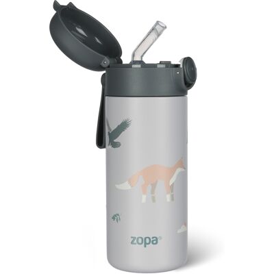 Zopa Termoska na tekutiny s brčkem a silikonovým držákem 350 ml, Mountains 1 Zopa Termoska na tekutiny s brčkem a silikonovým držákem 350 ml, Mountains 1