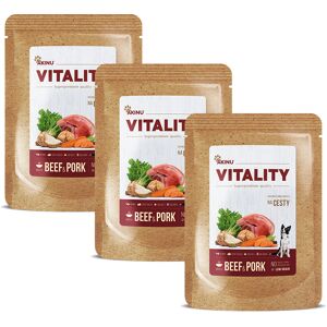 Akinu VITALITY Hustý vývar s kolagenem a CBD kapsa pro psy na cesty 3 x 200 g Akinu VITALITY Hustý vývar s kolagenem a CBD kapsa pro psy na cesty 3 x 200 g