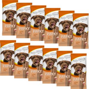 Akinu PAPKY Tyčinky pamlsek pro psy na srst a kůži 12 x 120 g Akinu PAPKY Tyčinky pamlsek pro psy na srst a kůži 12 x 120 g