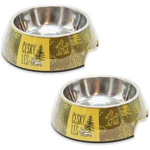 Akinu ČESKÝ LES Melaminová miska s nerez vložkou lesní zelená S 2 x 400 ml Akinu ČESKÝ LES Melaminová miska s nerez vložkou lesní zelená S 2 x 400 ml