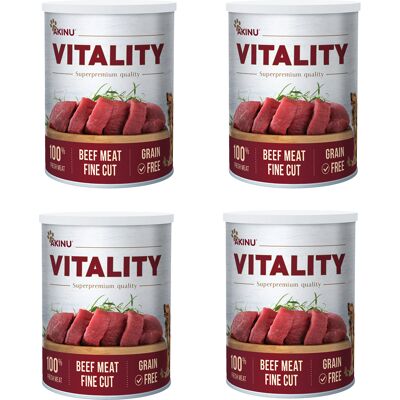 Akinu VITALITY Hovězí jemně krájená svalovina konzerva pro kočky 4 x 400 g Akinu VITALITY Hovězí jemně krájená svalovina konzerva pro kočky 4 x 400 g