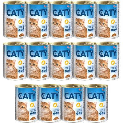 Akinu CATY Drůbeží kousky v omáčce konzerva pro kočky 14 x 415 g Akinu CATY Drůbeží kousky v omáčce konzerva pro kočky 14 x 415 g