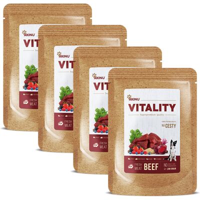 Akinu VITALITY na cesty hovězí pro psy 4 x 150 g Akinu VITALITY na cesty hovězí pro psy 4 x 150 g