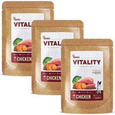 Akinu VITALITY na cesty kuřecí pro psy 3 x 300 g Akinu VITALITY na cesty kuřecí pro psy 3 x 300 g