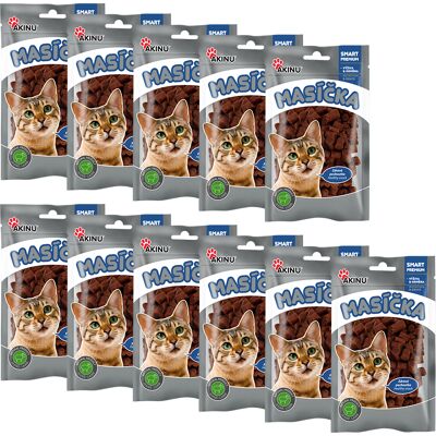 Akinu MASÍČKA Jehněčí kousky pamlsek pro kočky 11 x 50 g Akinu MASÍČKA Jehněčí kousky pamlsek pro kočky 11 x 50 g