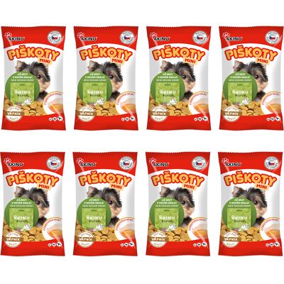 Akinu Mini piškoty s vápníkem pamlsek pro psy 8 x 120 g Akinu Mini piškoty s vápníkem pamlsek pro psy 8 x 120 g