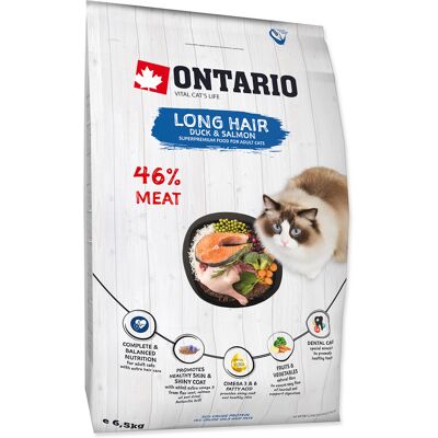 Ontario Krmivo pro Dlouhosrsté Kočky - 6,5kg Ontario Krmivo pro Dlouhosrsté Kočky - 6,5kg