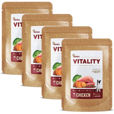 Akinu VITALITY na cesty kuřecí pro psy 4 x 150 g Akinu VITALITY na cesty kuřecí pro psy 4 x 150 g