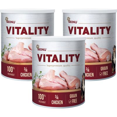 Akinu VITALITY 3/4 Kuřete konzerva pro psy 3 x 800 g Akinu VITALITY 3/4 Kuřete konzerva pro psy 3 x 800 g